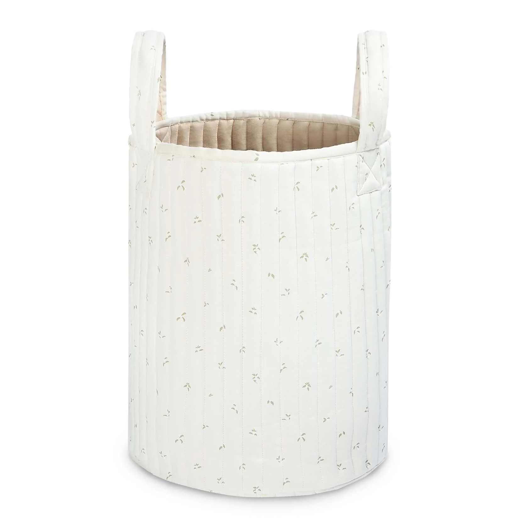 Large Quilted Reversible Storage Basket (Nettle Scatter / Birch) - Image 6