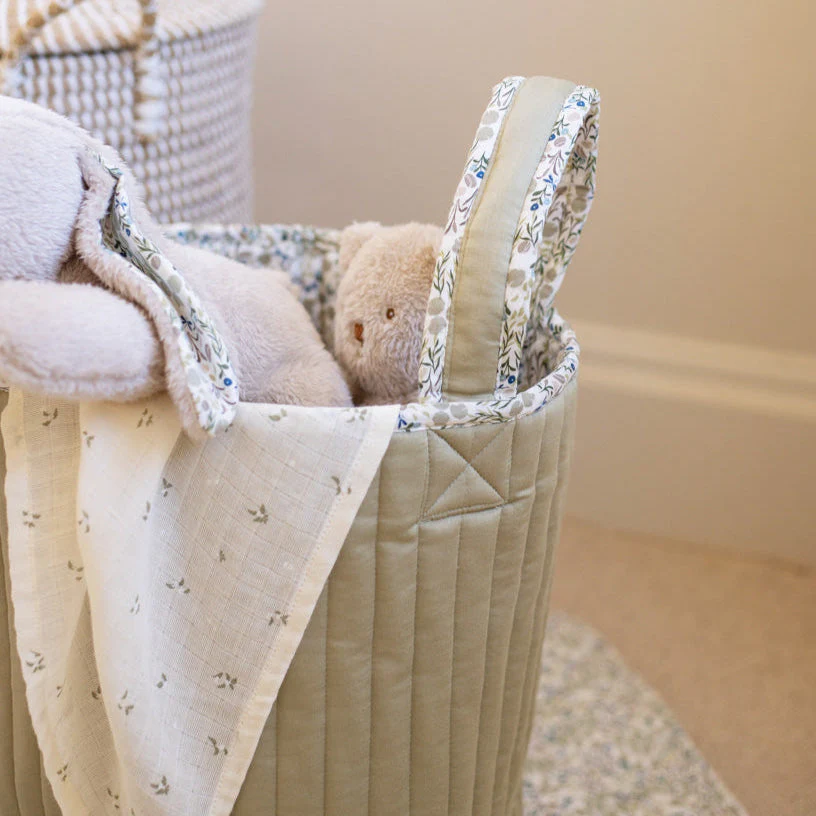 Large Quilted Reversible Storage Basket (Riverbank / Willow) - Image 4