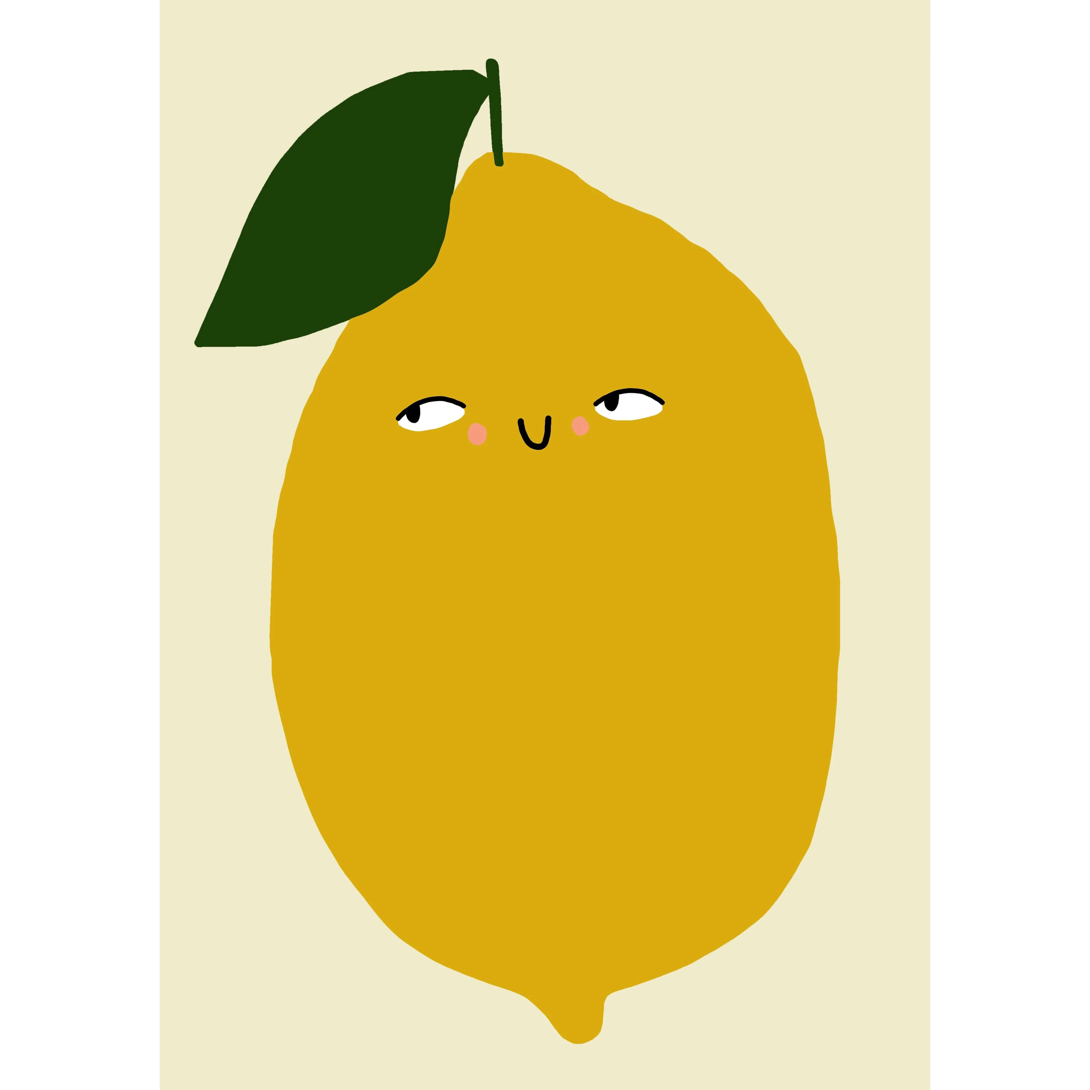 'Lemon' Hand Painted Art Print