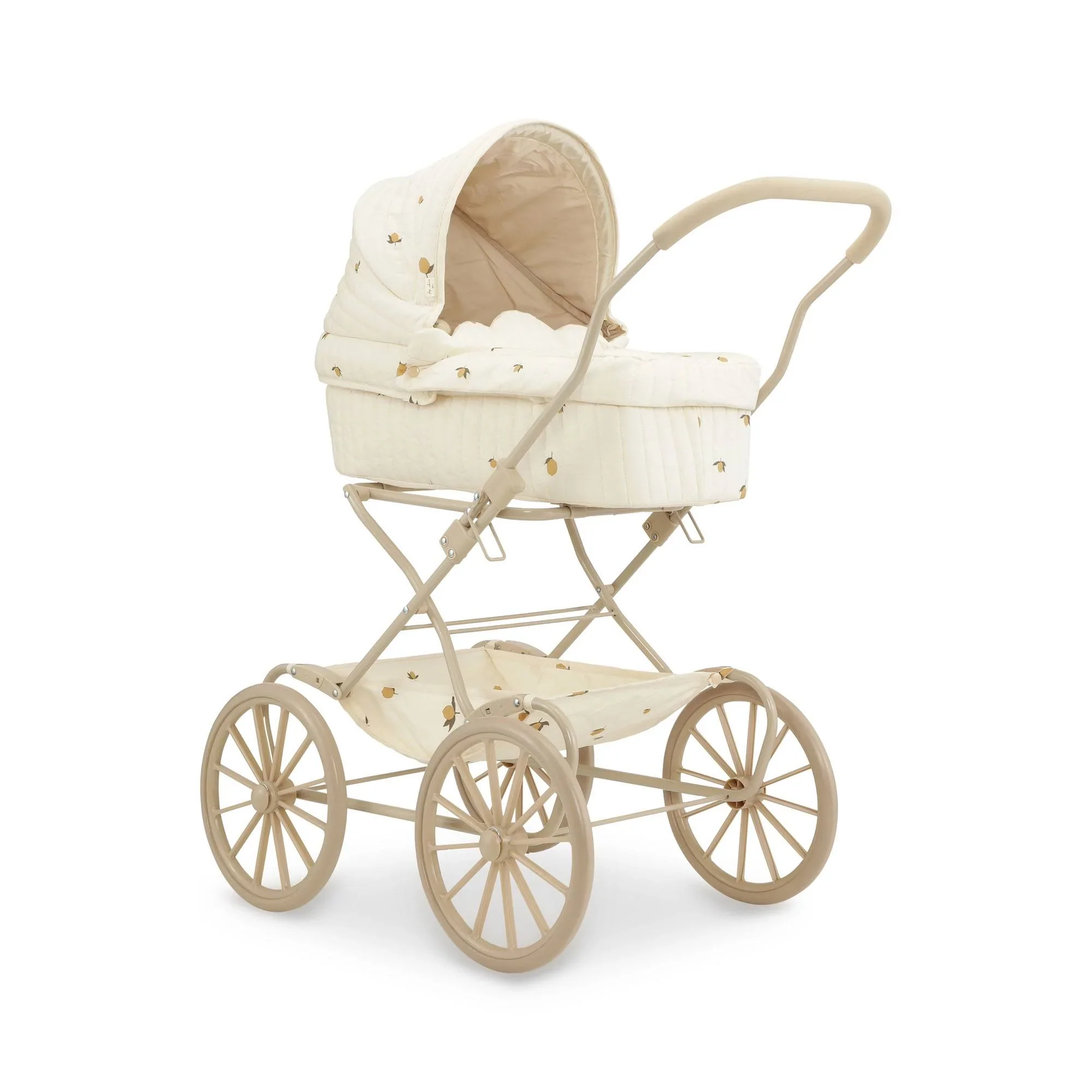 Lemon Print Vintage Traditional Dolls Pram - Image 4