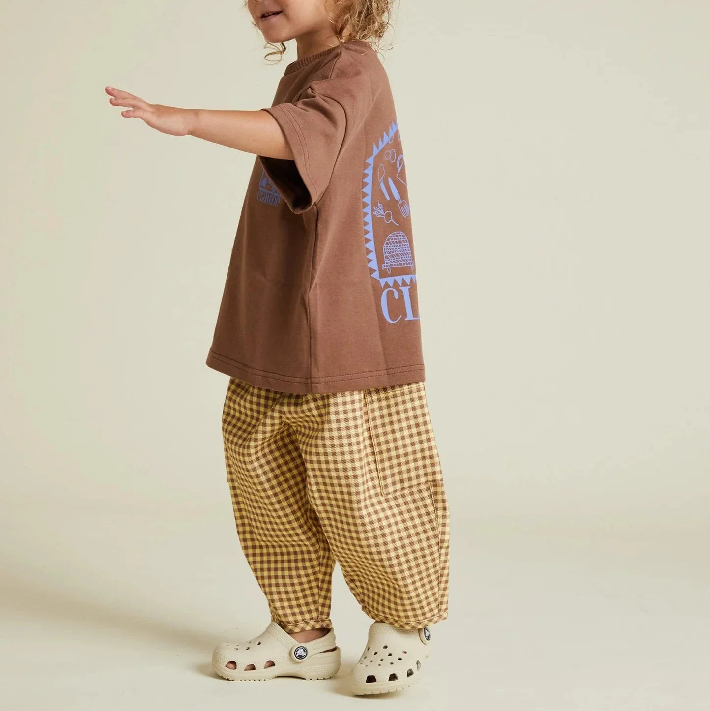 Lenni Mocha Shed Print Cotton Tee - Image 3