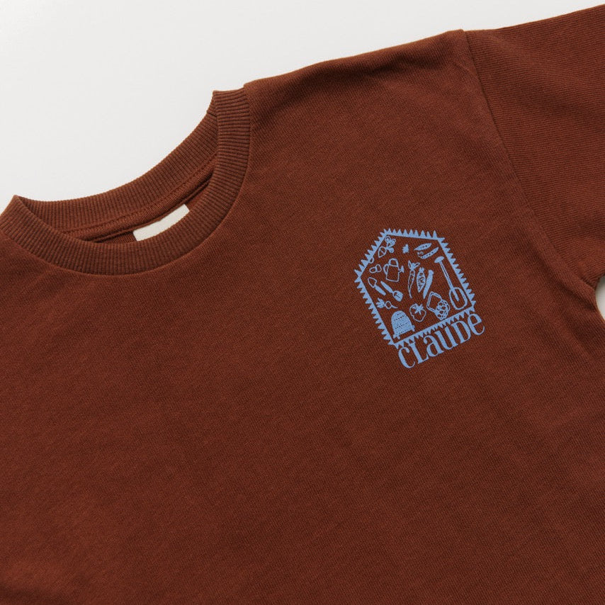 Lenni Mocha Shed Print Cotton Tee - Image 8
