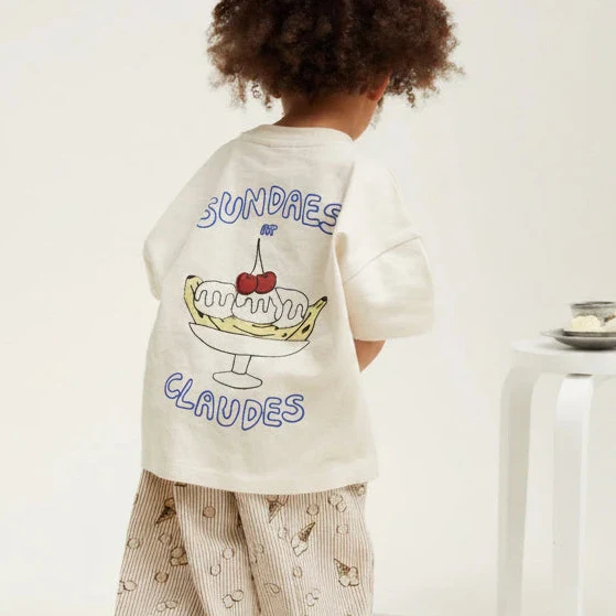 Lenni Sundaes at Claude's Ice Cream Print Cotton Tee - Image 2