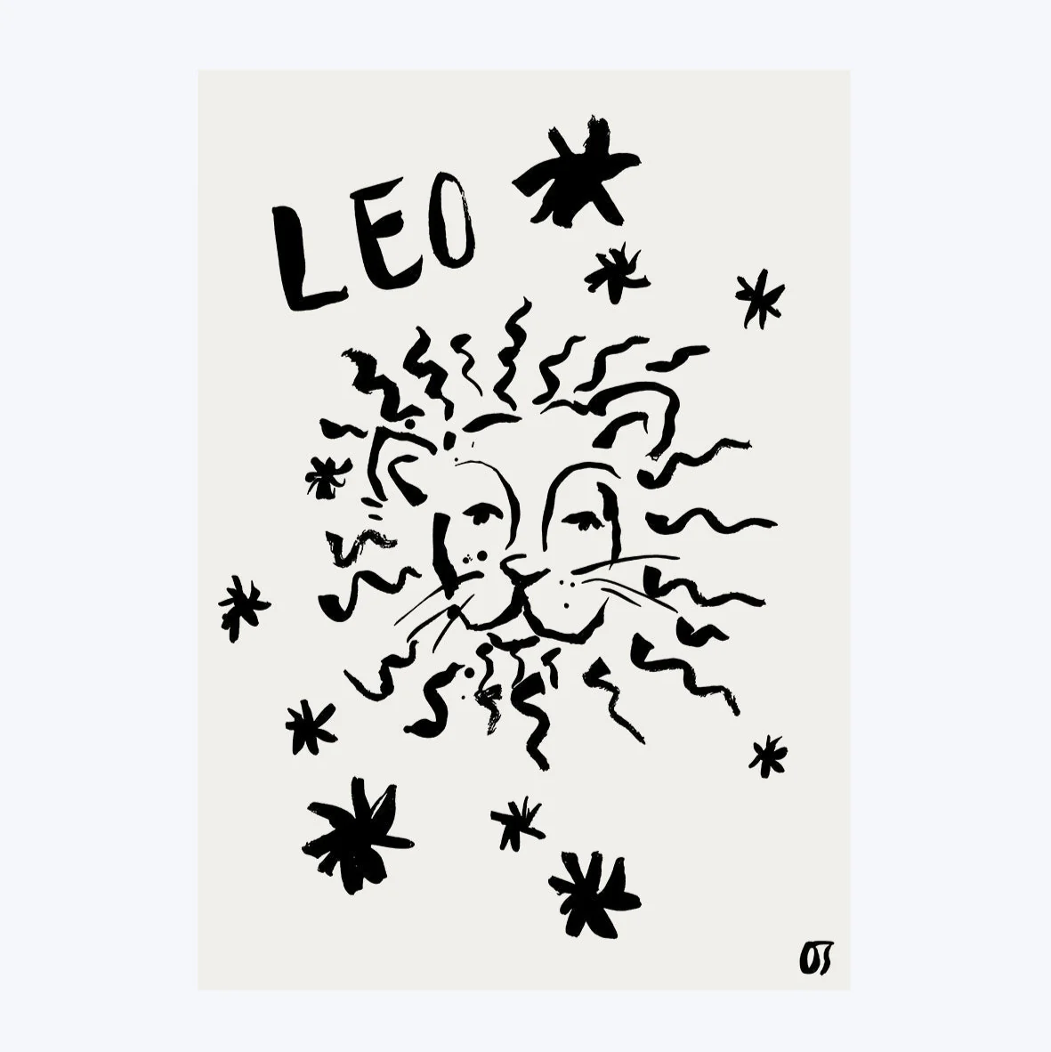 Leo Star Sign Art Print - Image 4