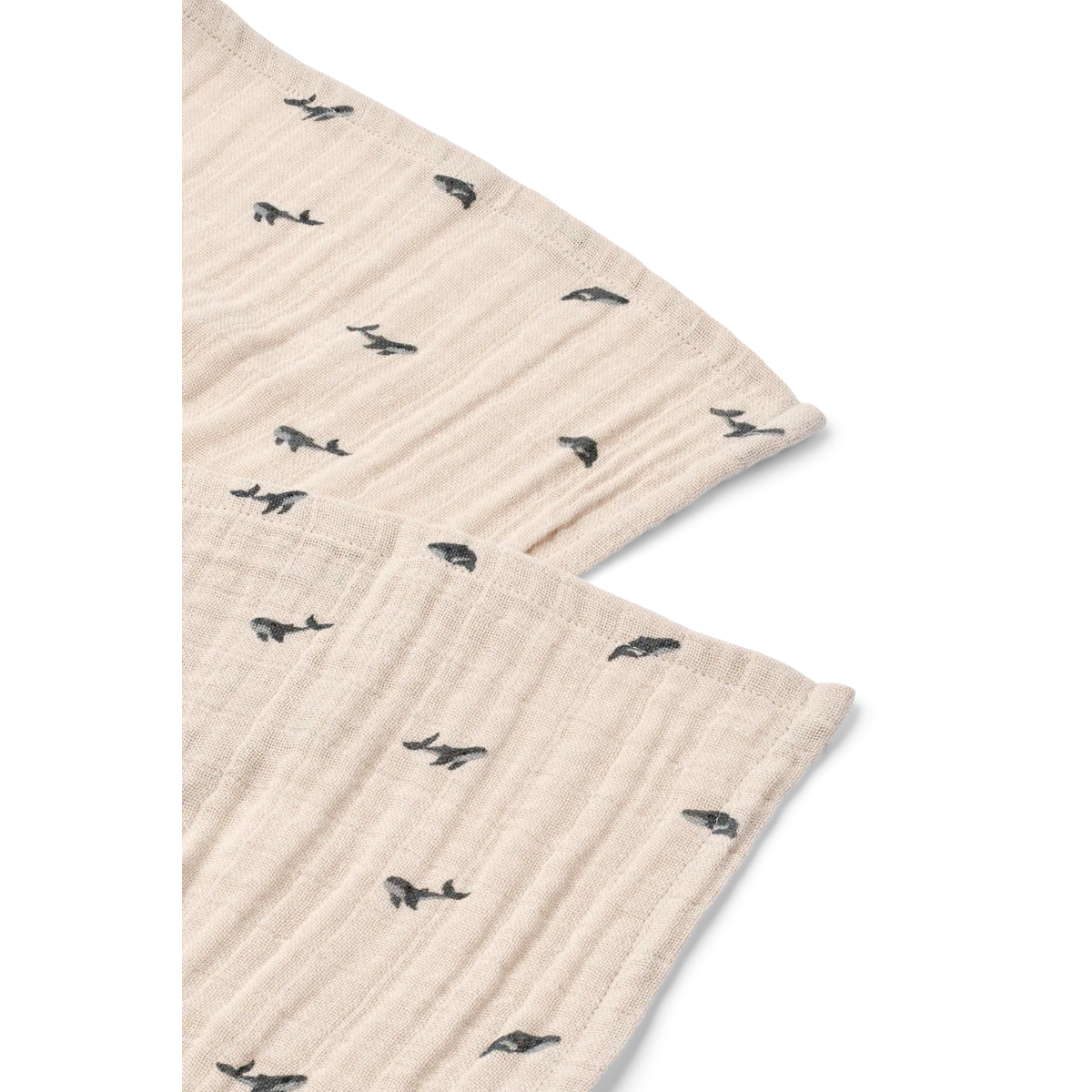 Lewis Calming Mini Whale Muslin Cloth Pack of 2 (Sandy) - Image 3