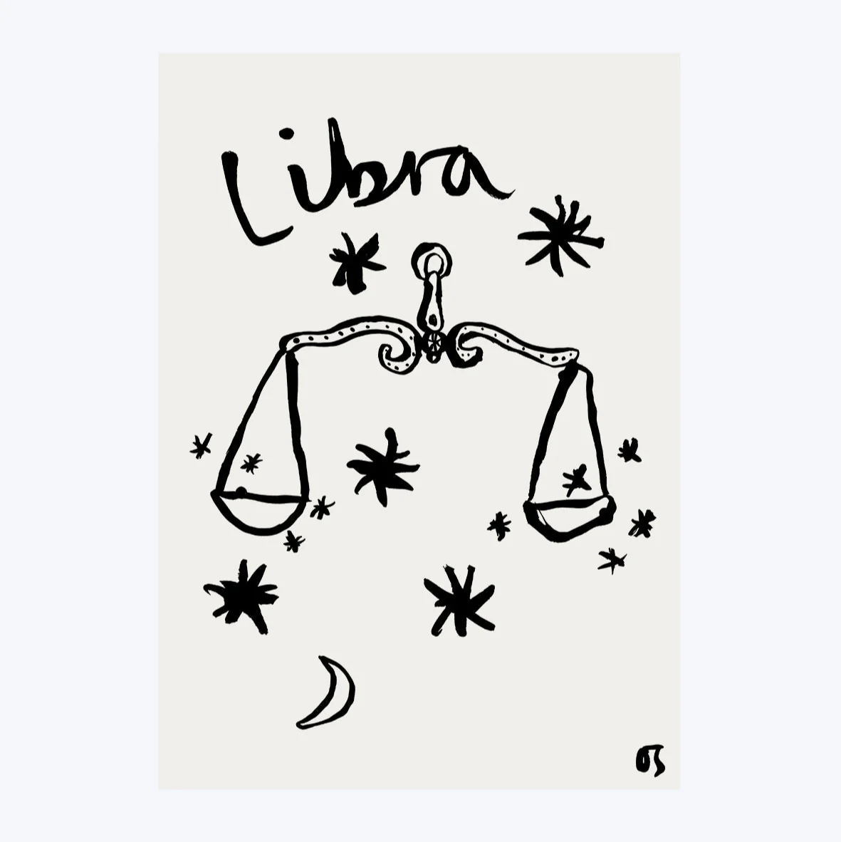Libra Star Sign Art Print - Image 3