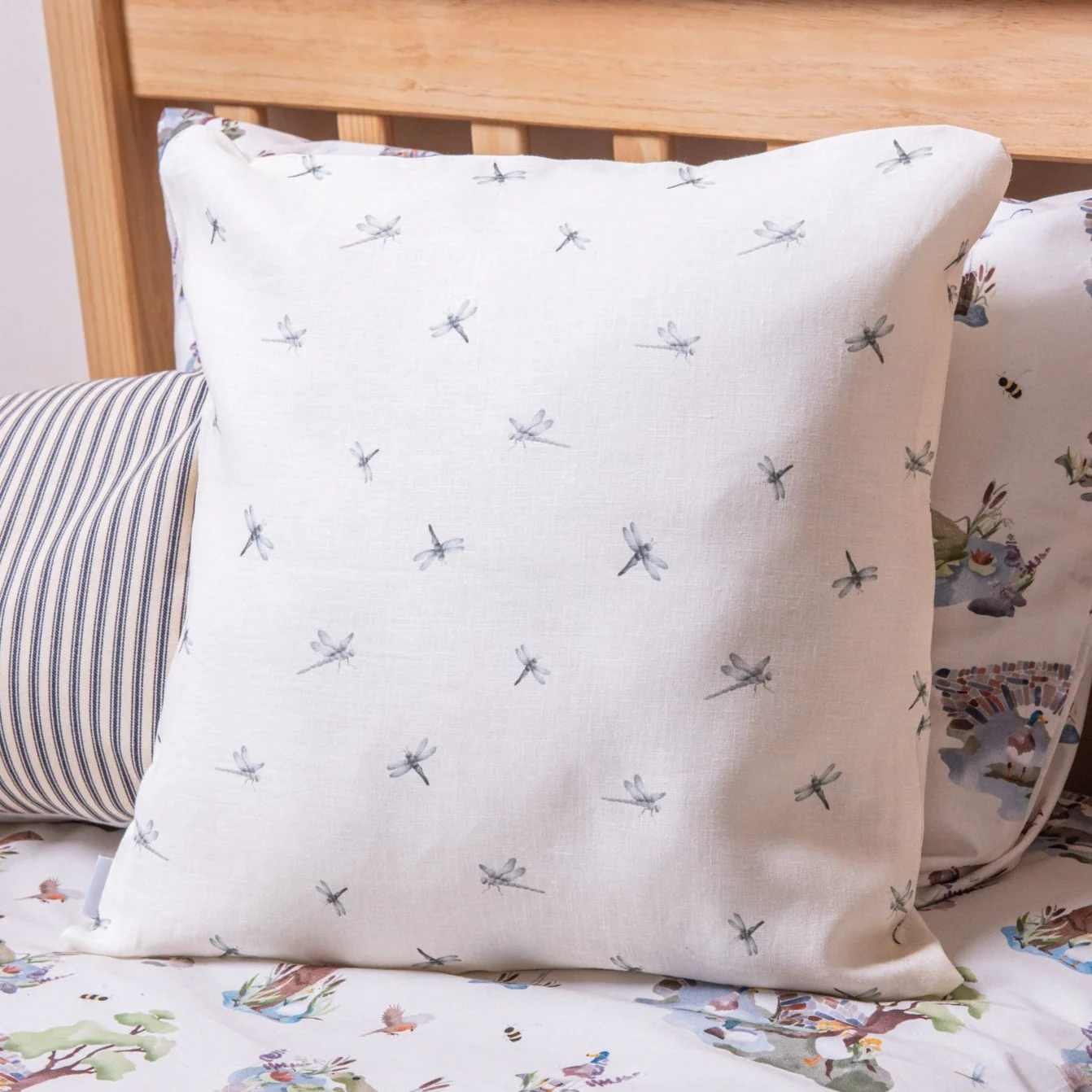 Waterside Print Linen Cushion