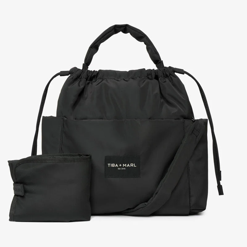 Luna Drawstring Changing Tote (Black) - Image 4