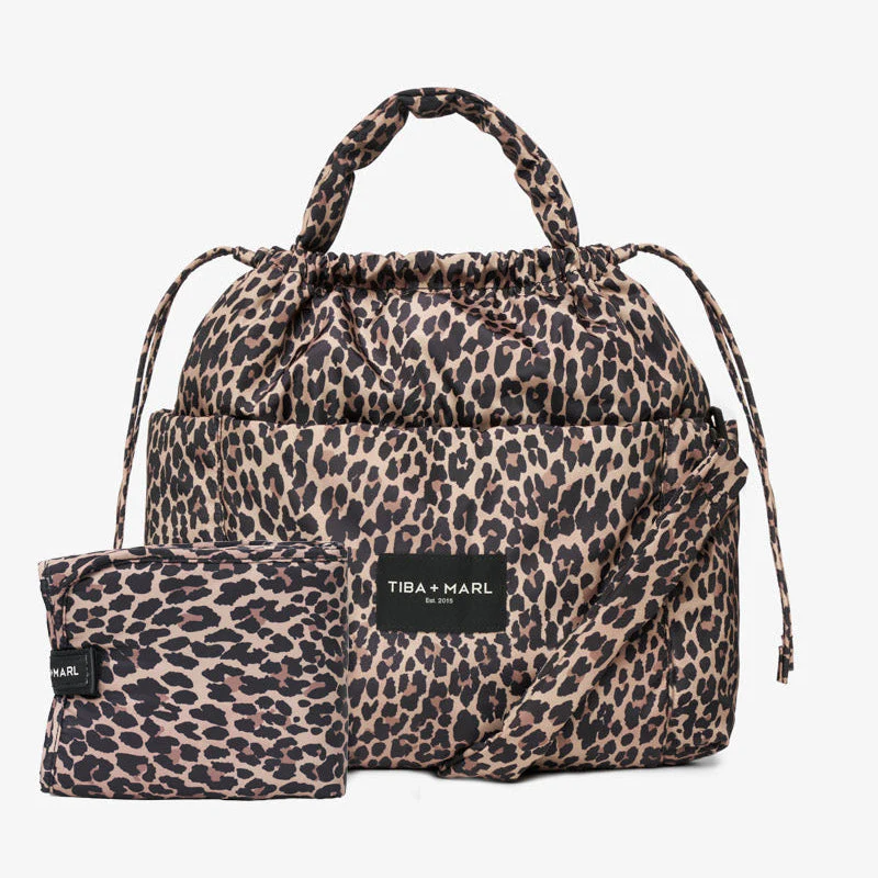 Luna Drawstring Changing Tote (Leopard Print) - Image 4