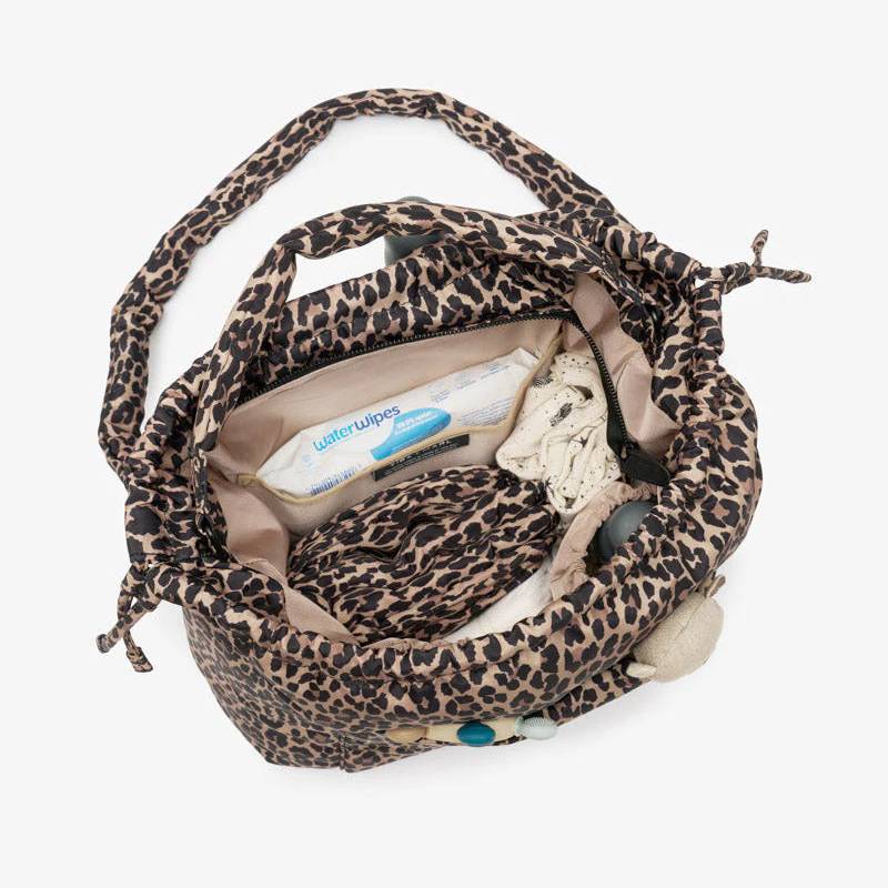 Luna Drawstring Changing Tote (Leopard Print) - Image 6