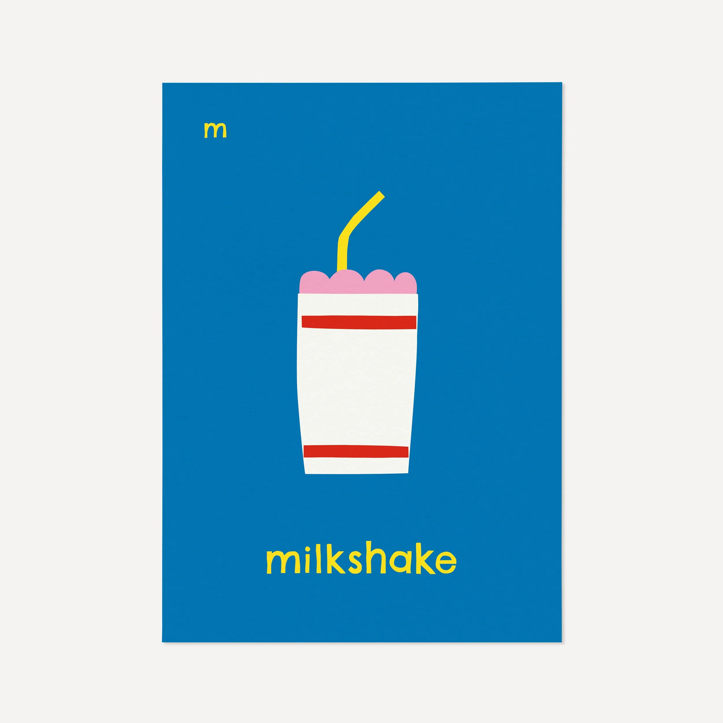 M for Milkshake- Alphabet Art Print - Image 2