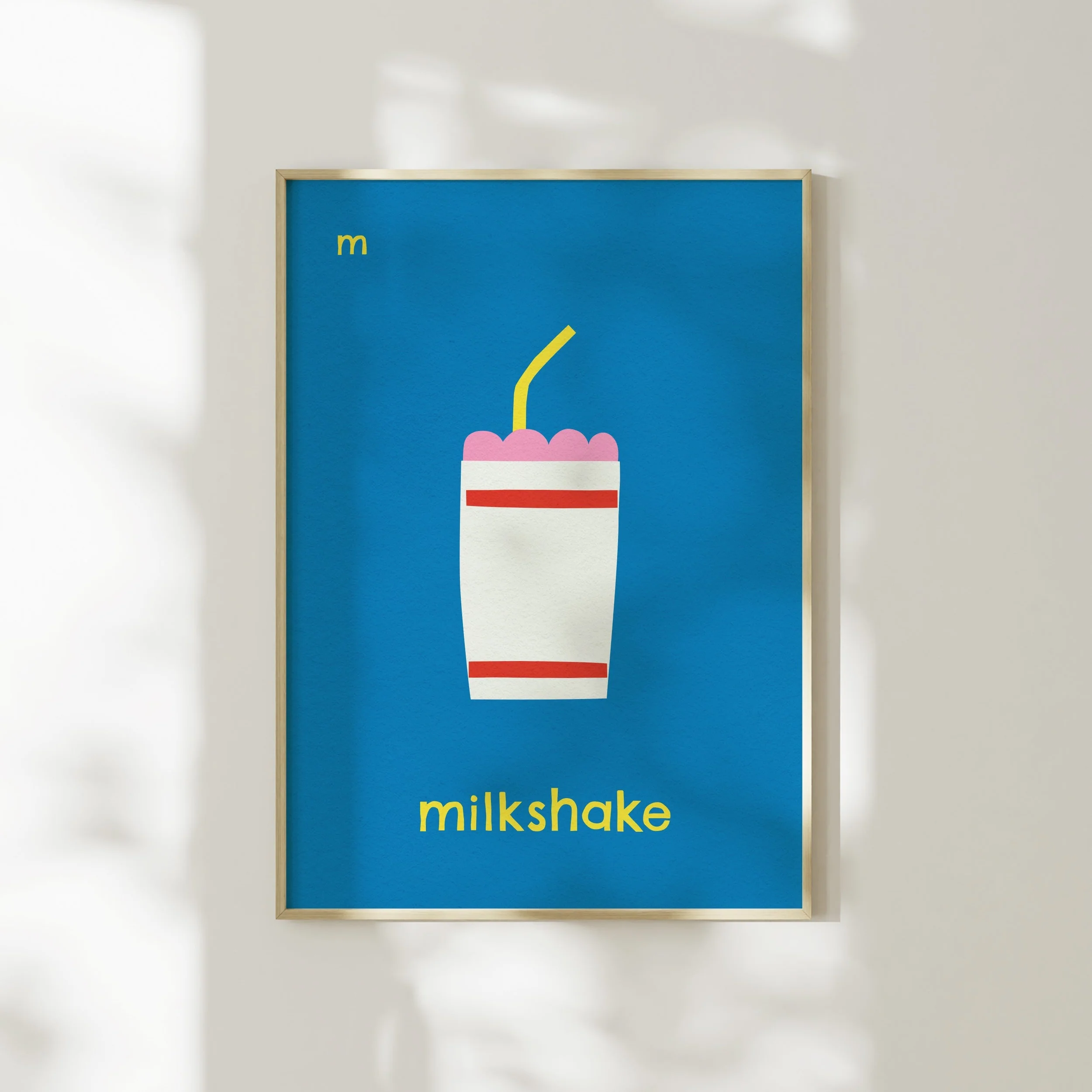 M for Milkshake- Alphabet Art Print - Image 5
