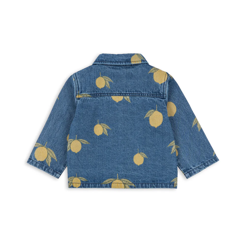 Magot Lemon Print Cotton Denim Jacket (Lemon Denim) - Image 2