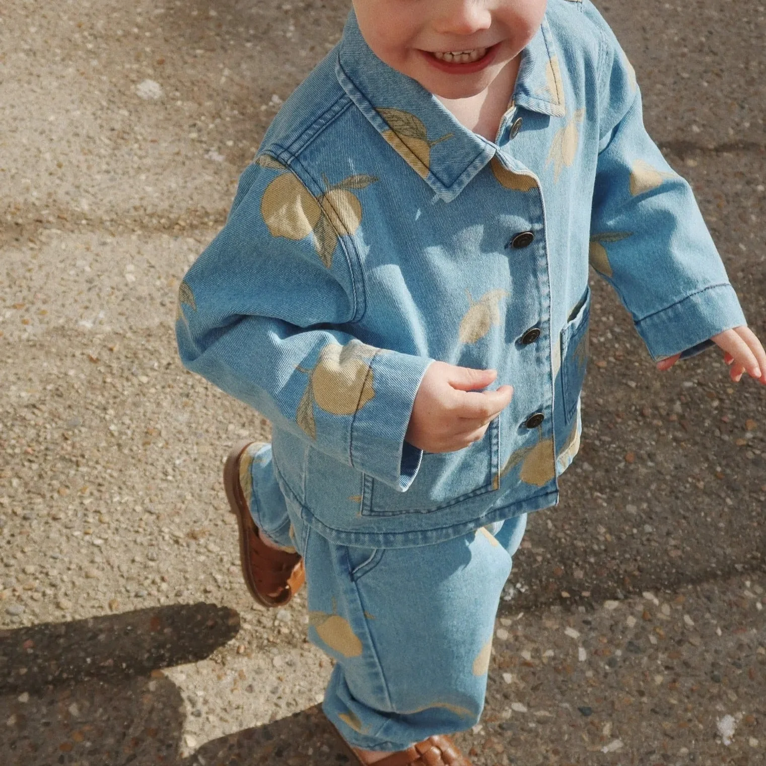 Magot Lemon Print Cotton Denim Pants - Image 3