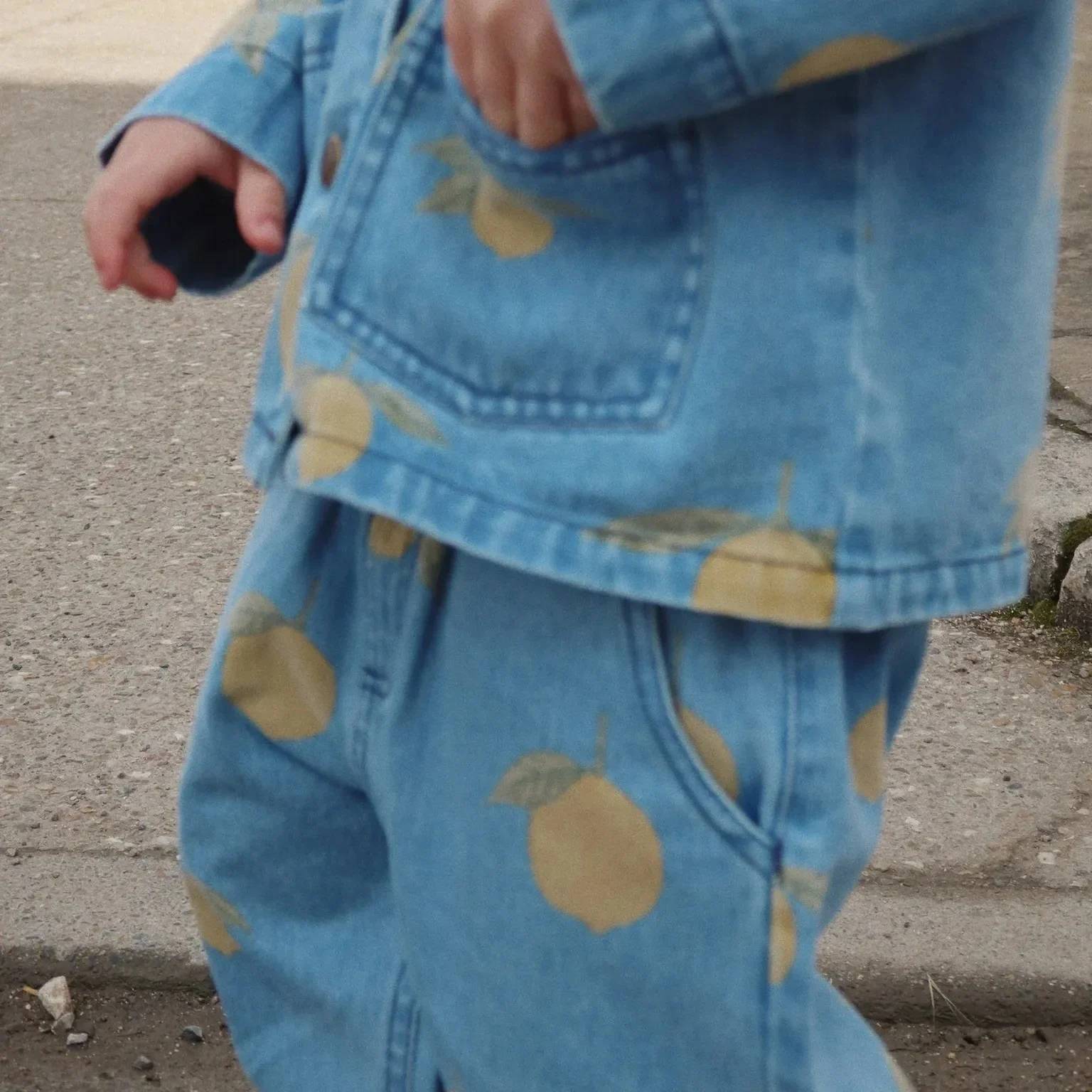Magot Lemon Print Cotton Denim Pants - Image 6