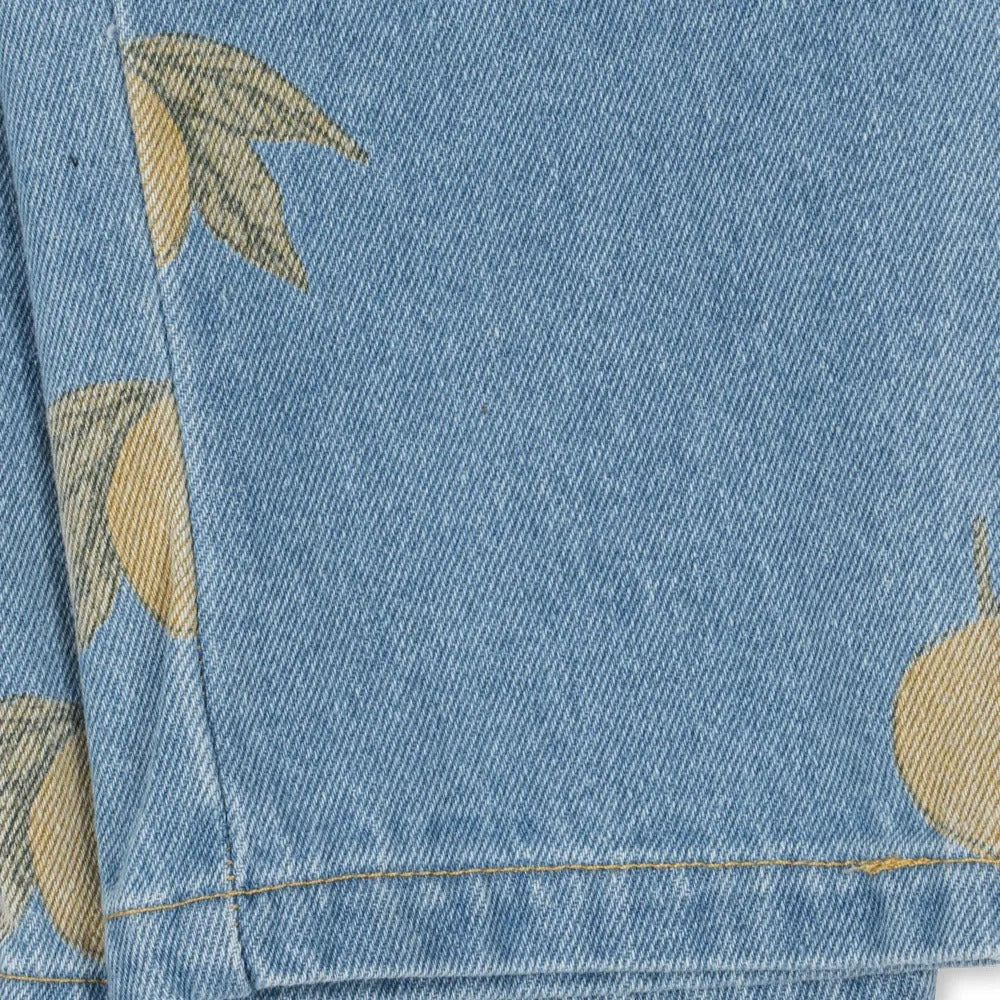 Magot Lemon Print Cotton Denim Pants - Image 8