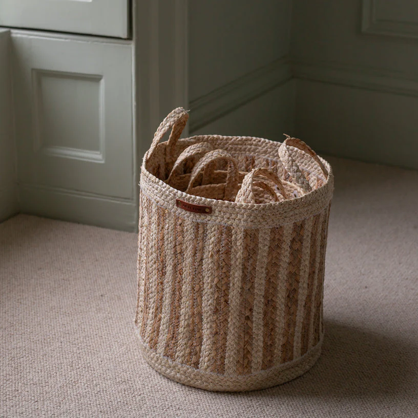 Maize Stripe Storage Basket Set of 3 (Natural) - Image 2