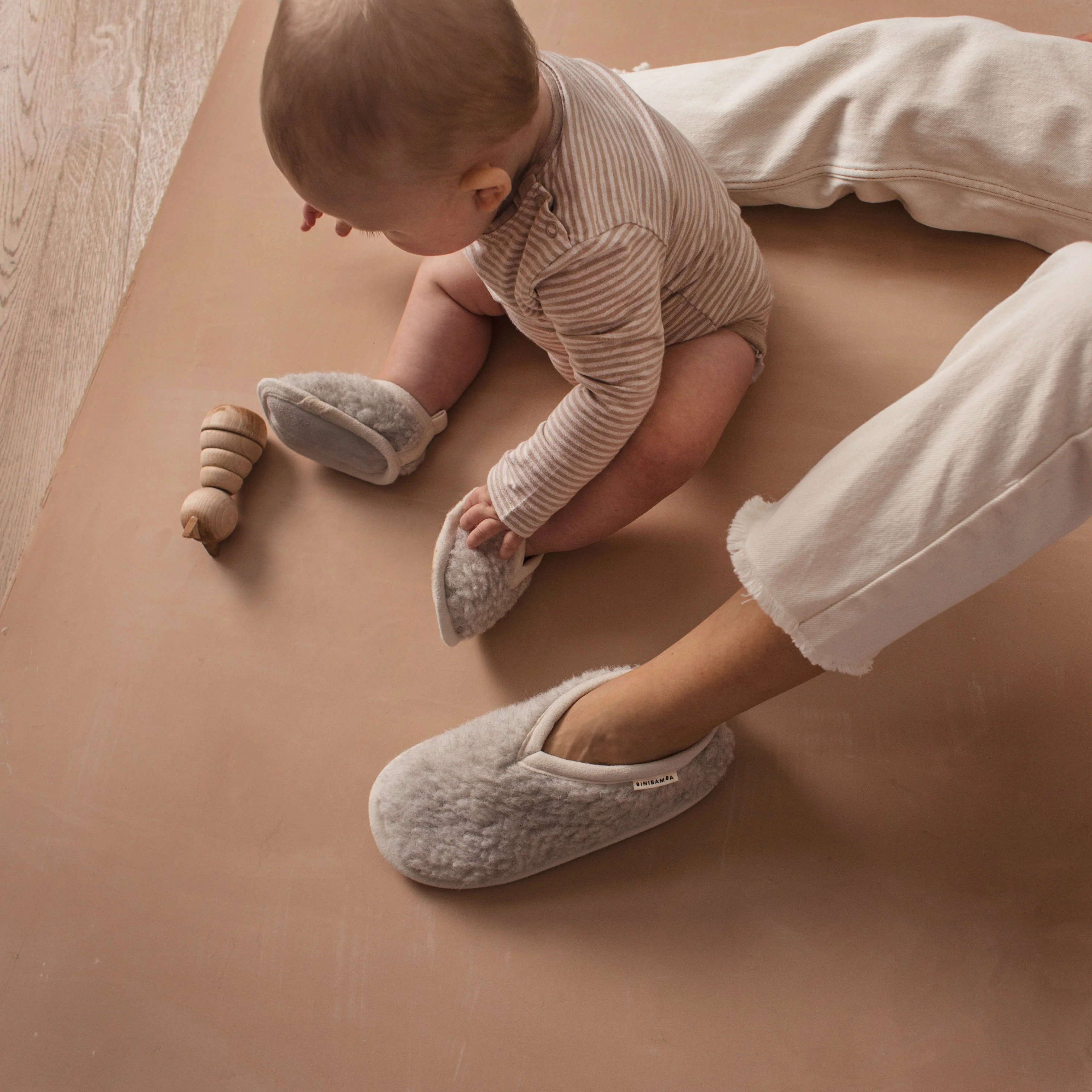 MAMA Bini Merino Wool Slippers (Cloud) - Image 3