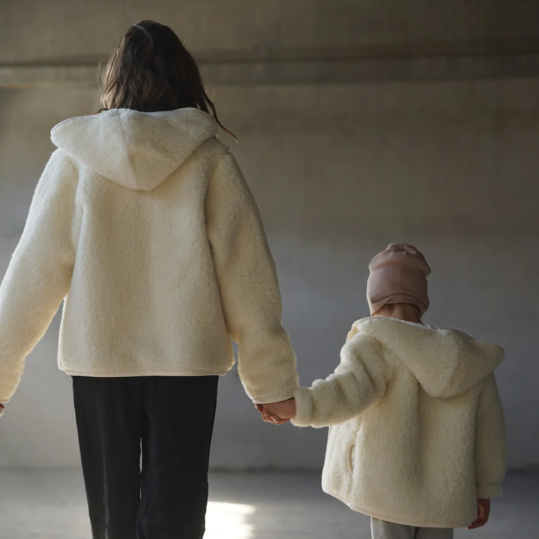 MAMA Ciara 100% Wool Hooded Jacket (Milk) - Image 3