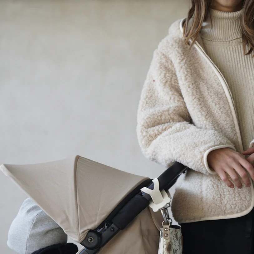 MAMA Ciara 100% Wool Hooded Jacket (Biscuit) - Image 4