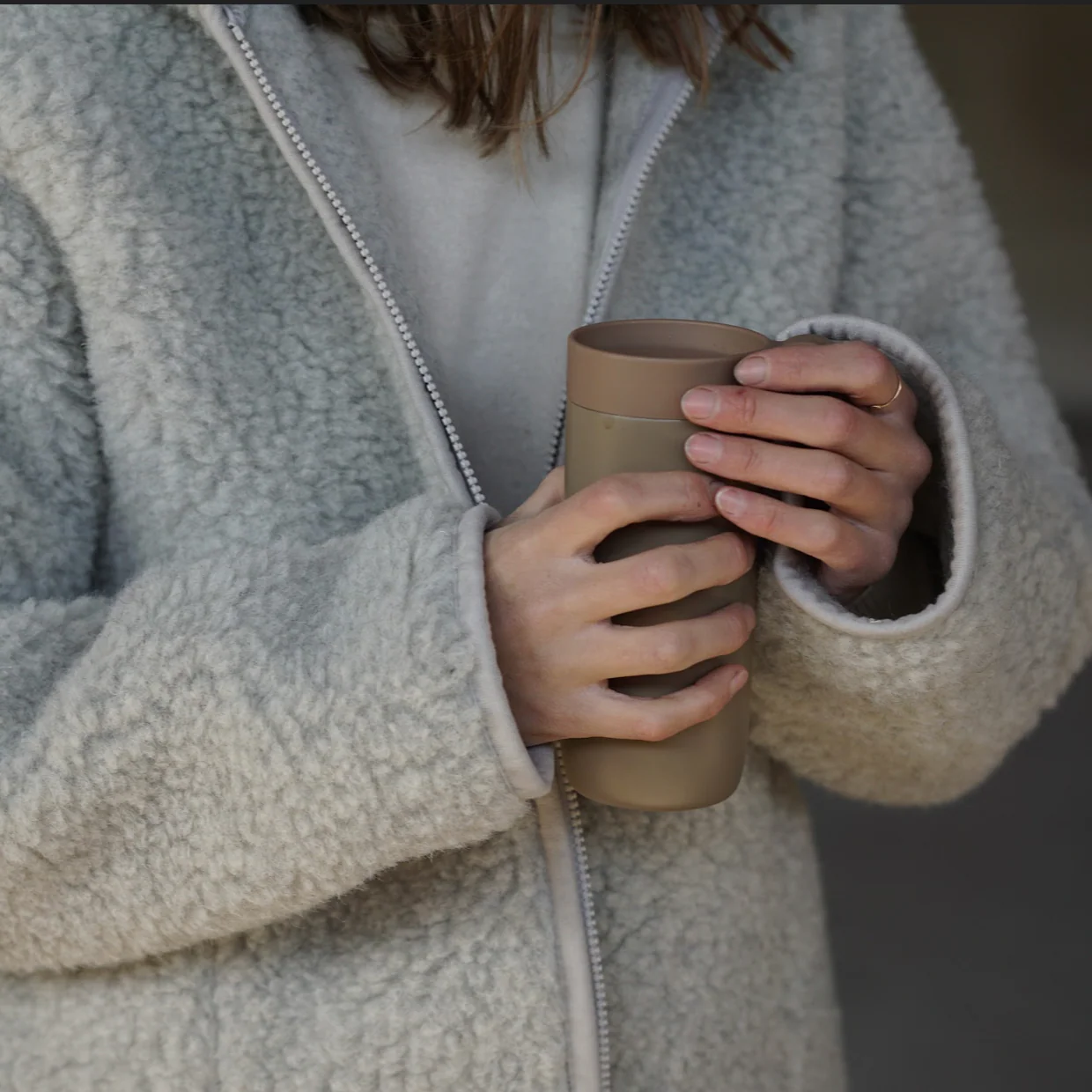 MAMA Ciara 100% Wool Hooded Jacket (Grey) - Image 6