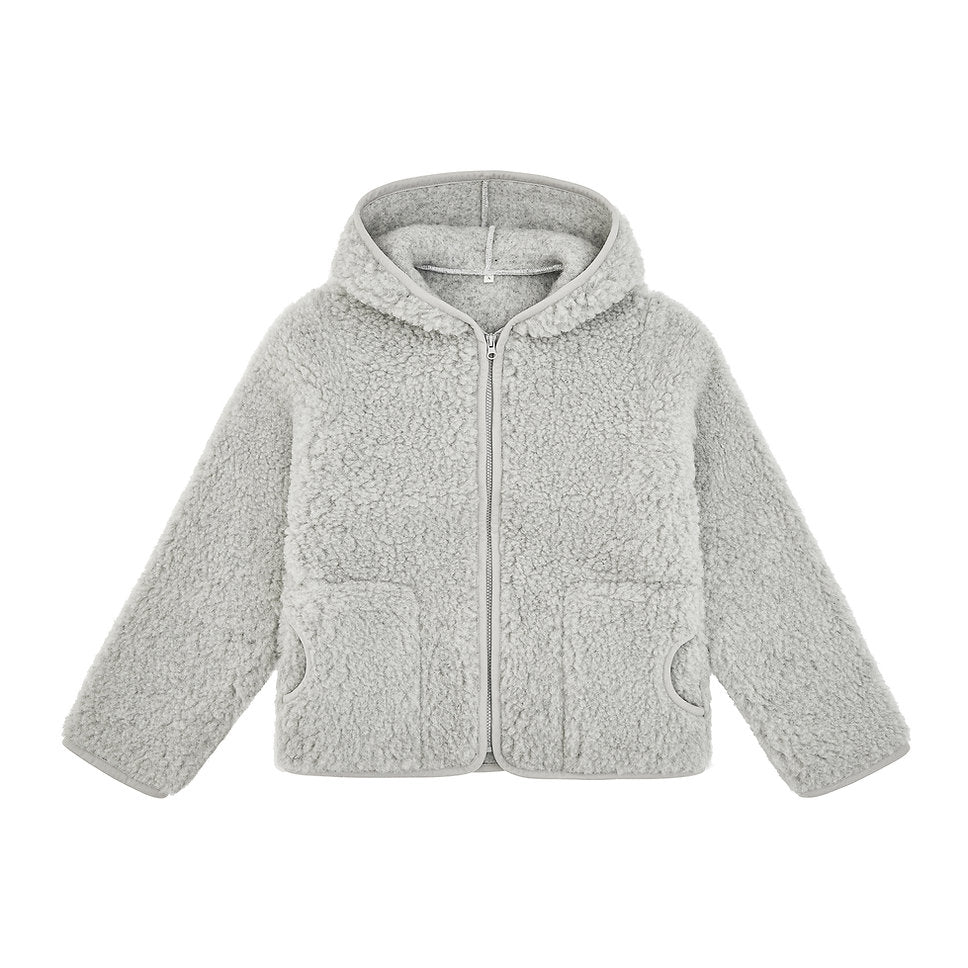 MAMA Ciara 100% Wool Hooded Jacket (Grey) - Image 8