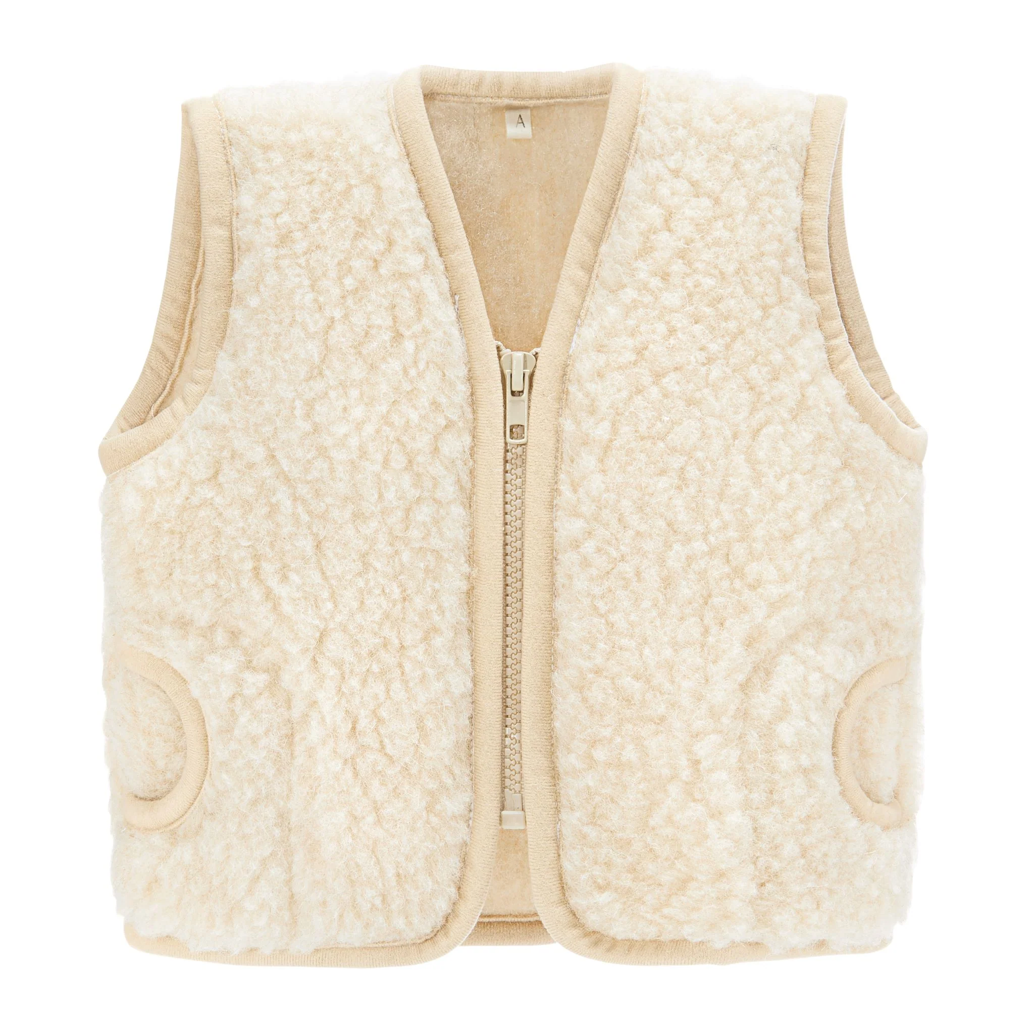 MAMA Clara 100% Wool Vest (Latte) - Image 5