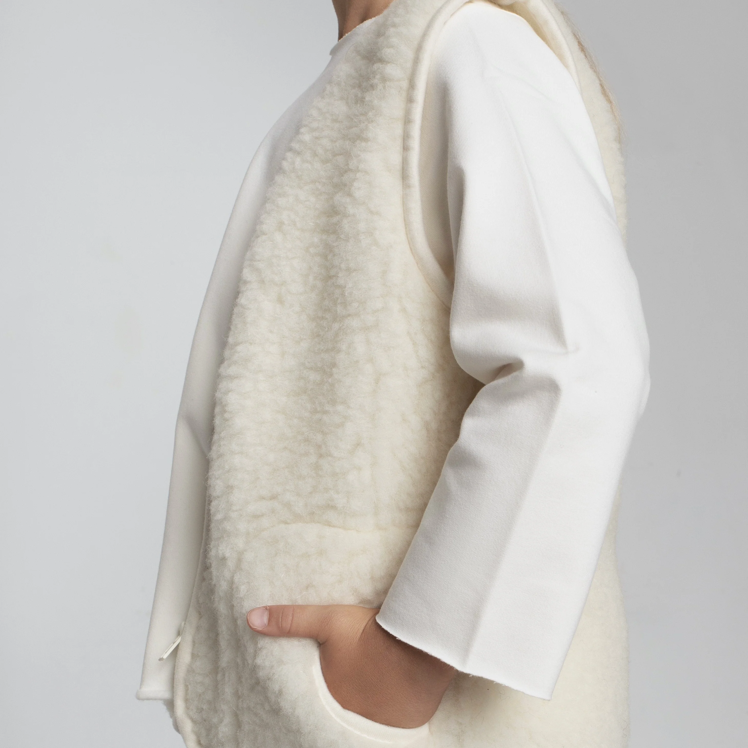 MAMA Clara 100% Wool Vest (Milk) - Image 5