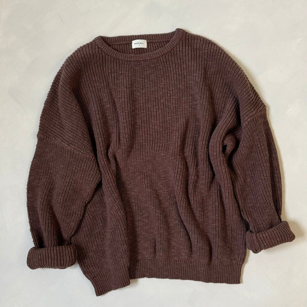 MAMA Cocoa Teddy Oversized Cotton Jumper
