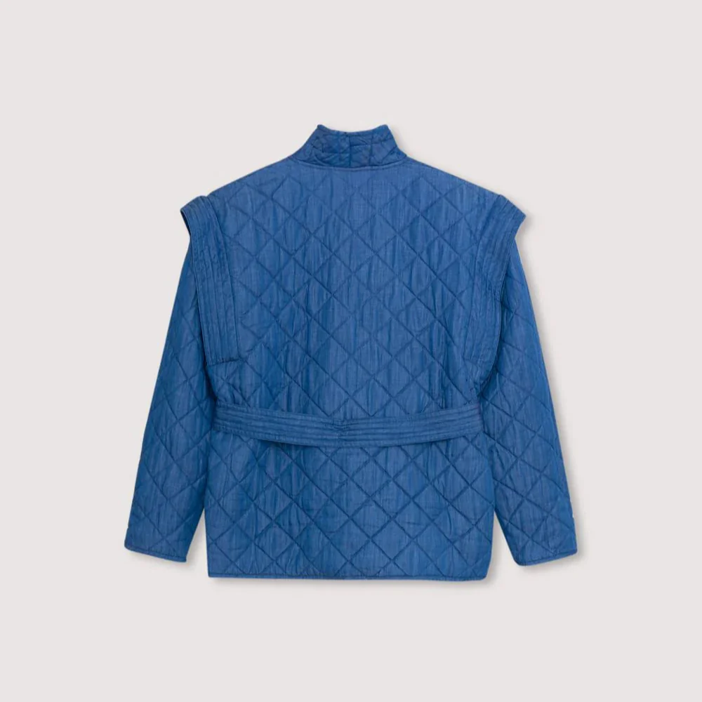 MAMA Eleni Reversible Quilted Linen Jacket (Hyacinth Print) - Image 13