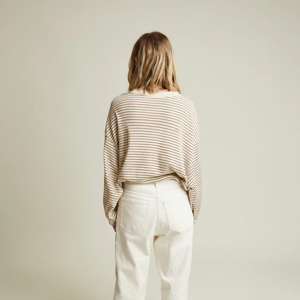 MAMA Lenni Coco Striped Cotton Tee - Image 4
