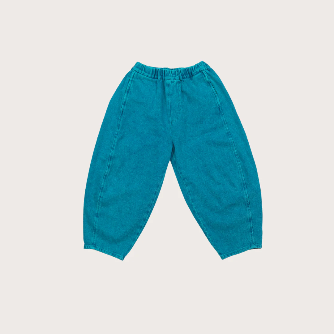 Manu Denim Overdye Balloon Trousers (Turquoise) - Image 4