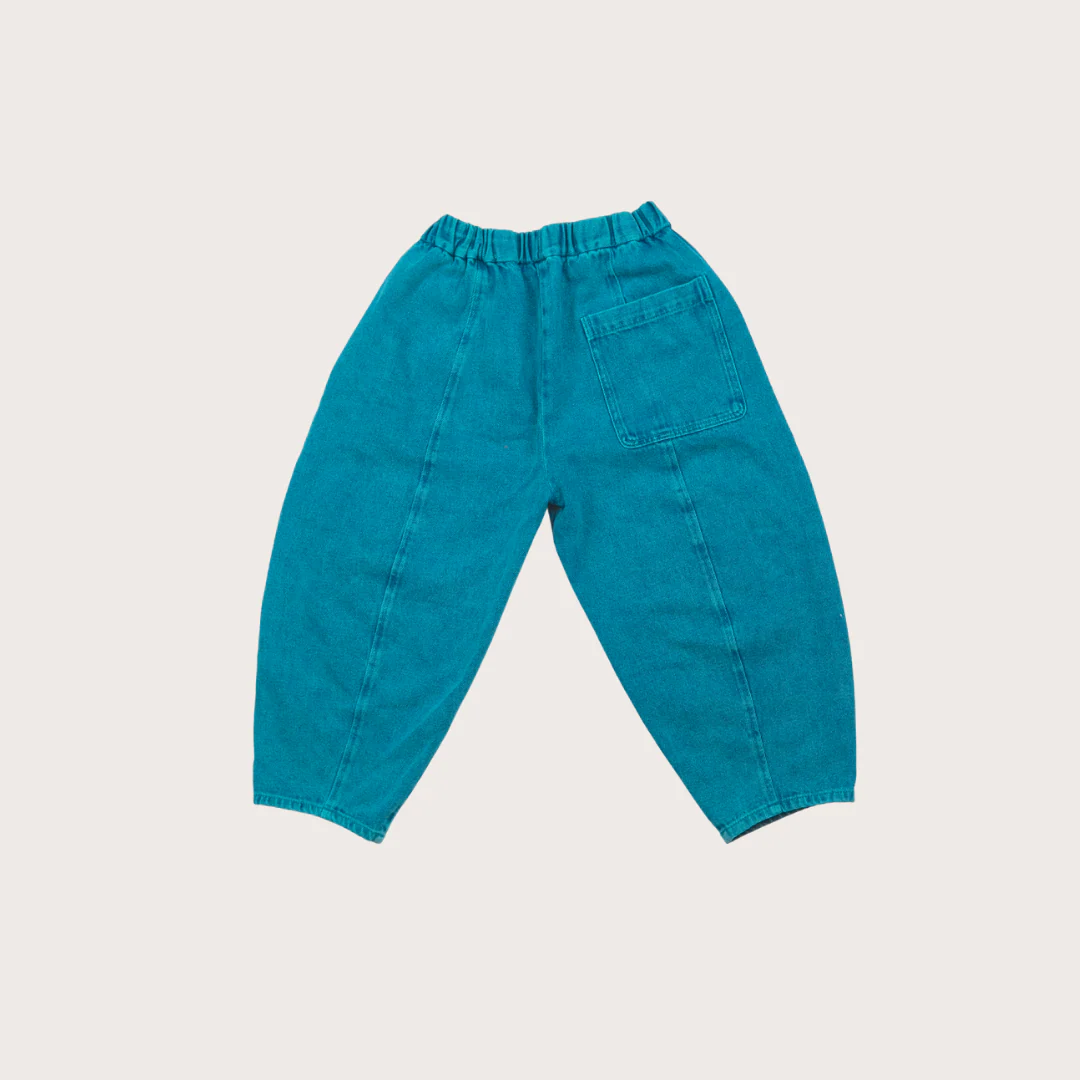 Manu Denim Overdye Balloon Trousers (Turquoise) - Image 5