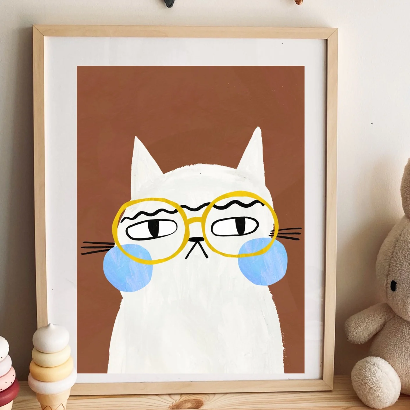 'Maurice the Cat' Hand Printed Art Print