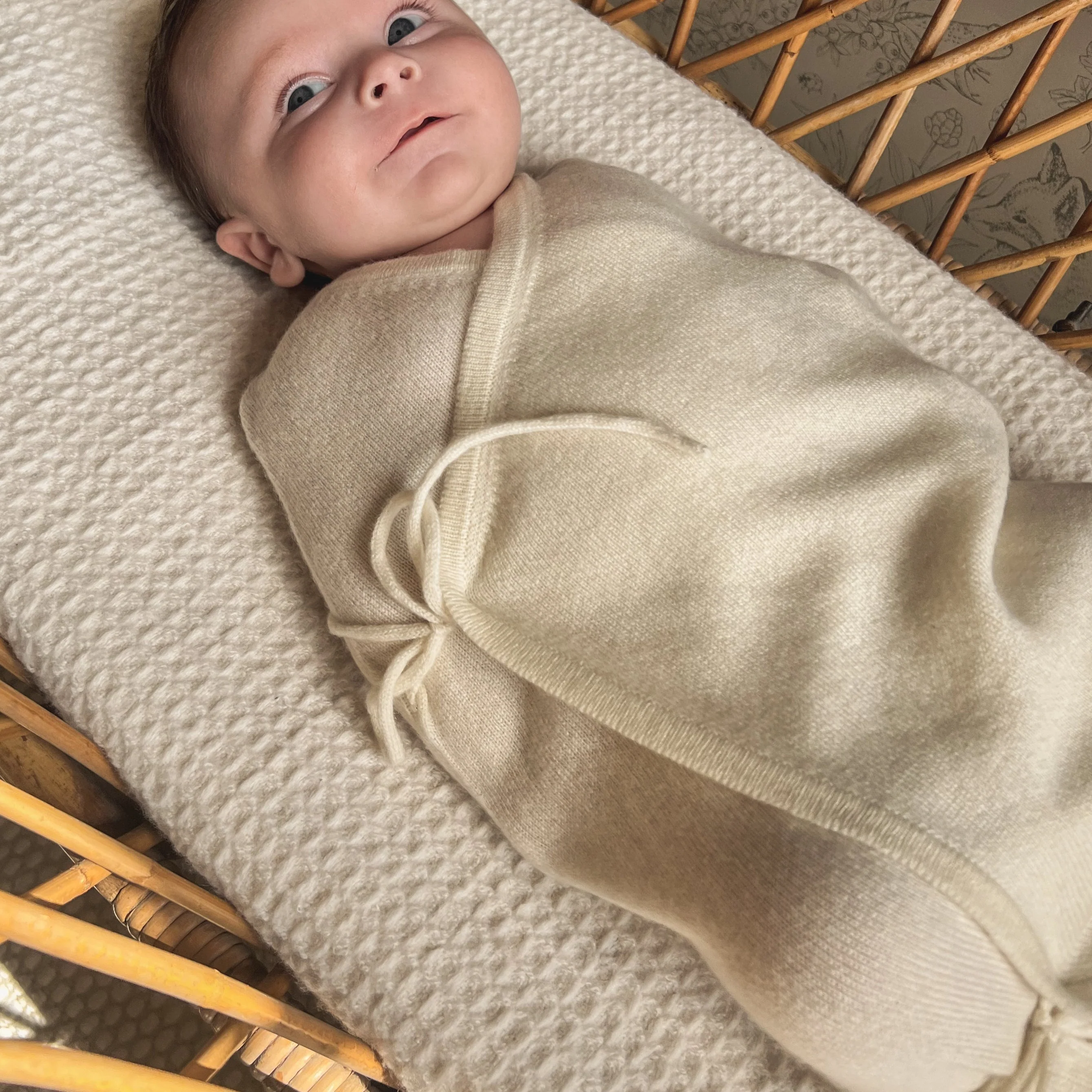 Maxim Premium Cashmere Baby Swaddle (Ivory) - Image 2