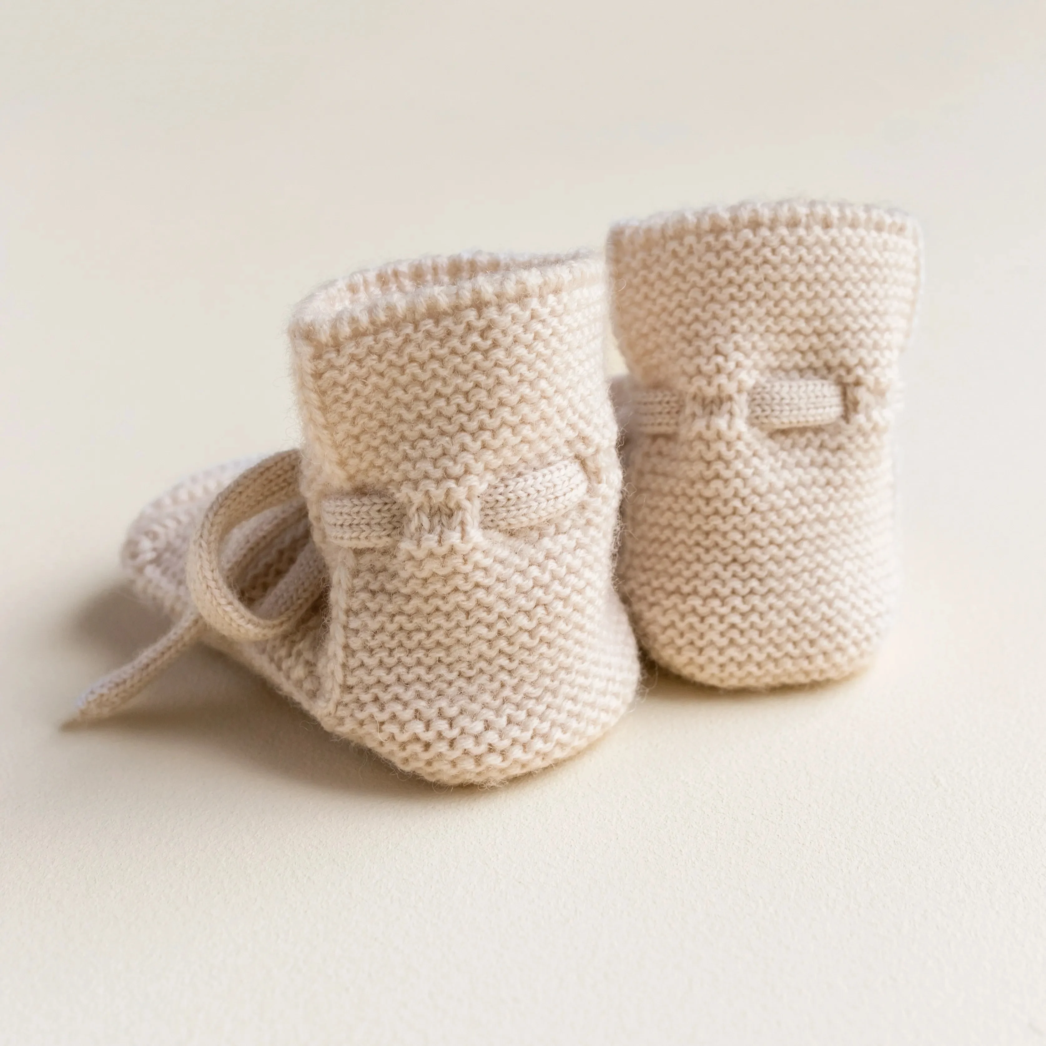 Merino Wool Baby Booties (Cream) - Image 3