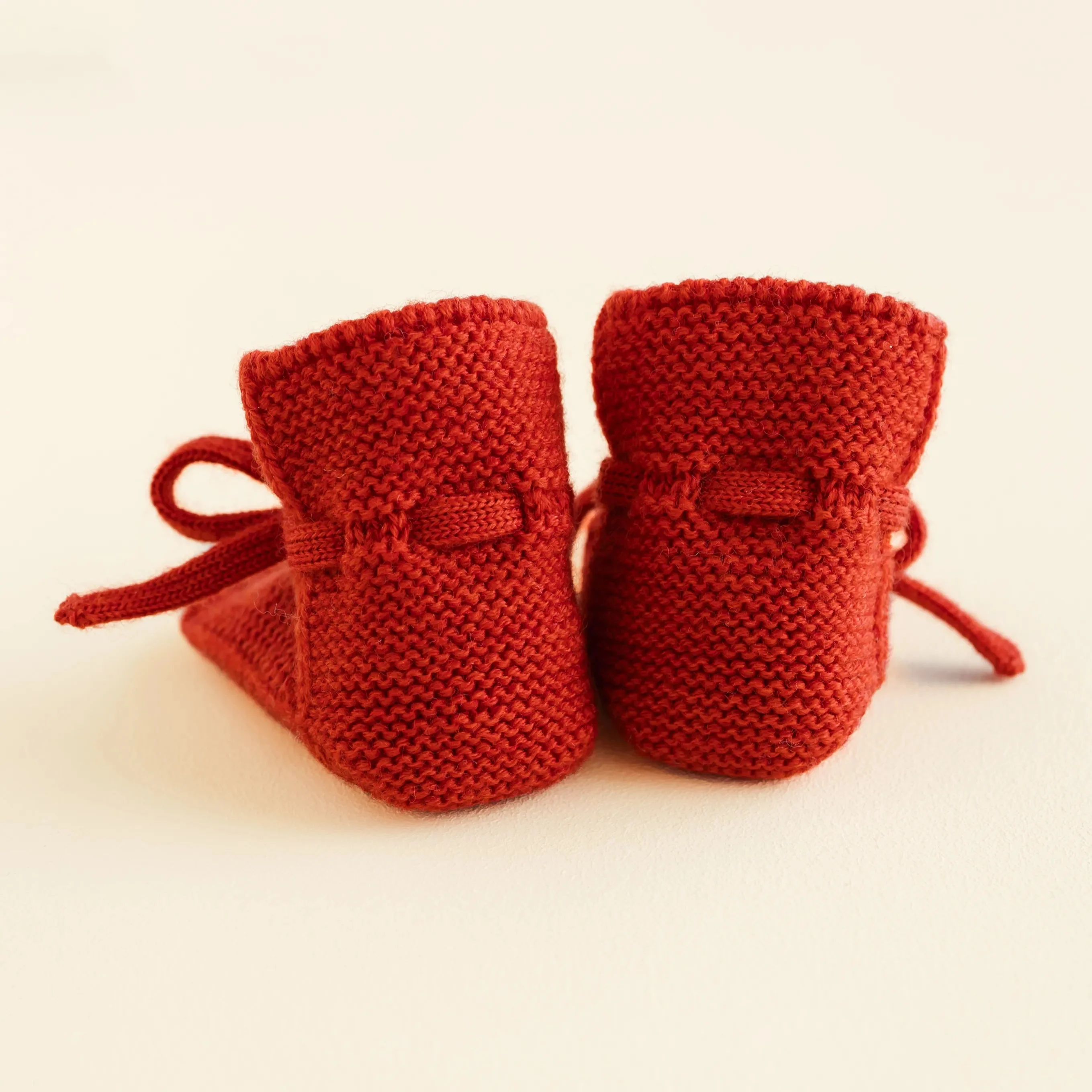 Merino Wool Baby Booties (Red) - Image 3