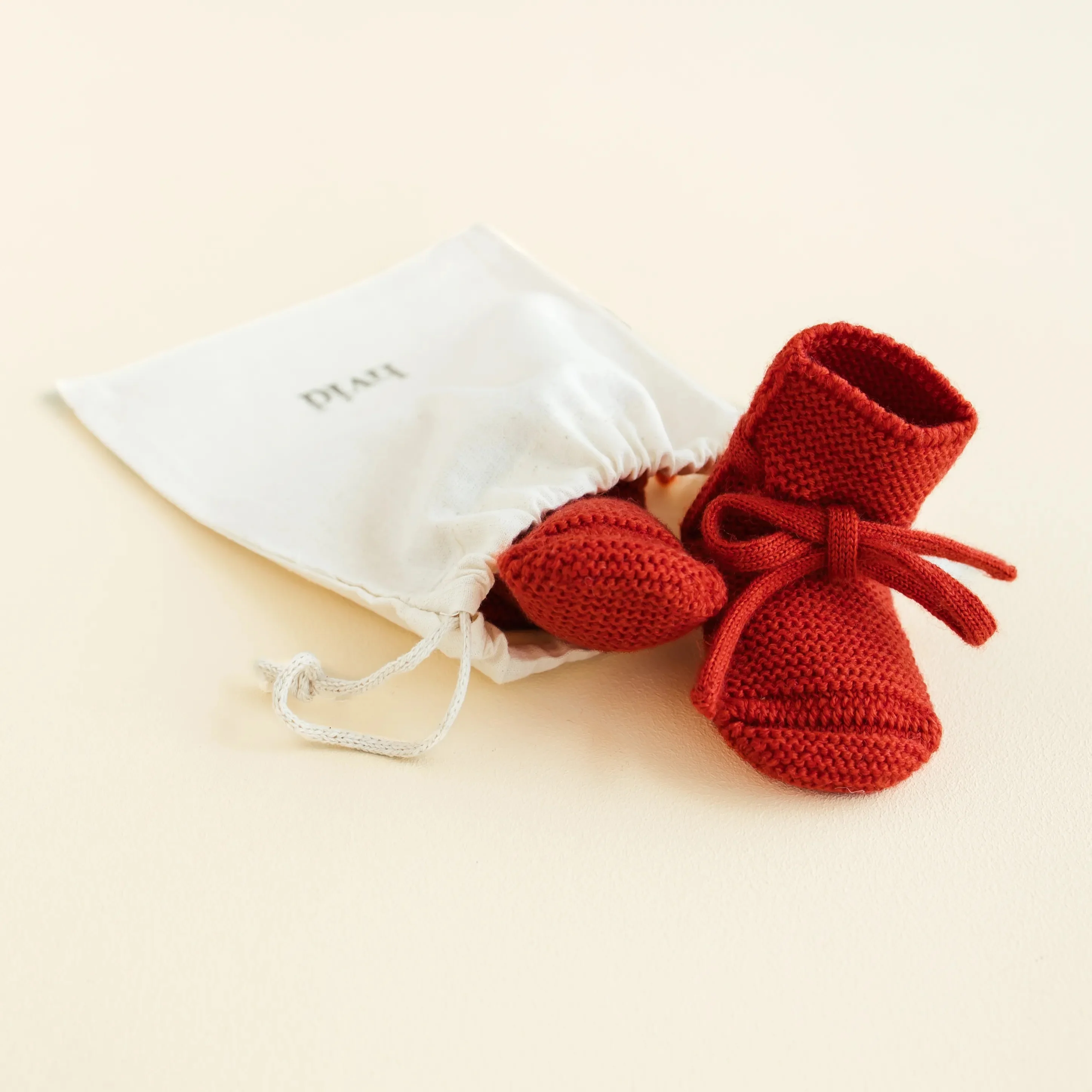 Merino Wool Baby Booties (Red) - Image 4