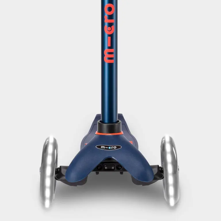 Mini Micro Deluxe Scooter with 3 LED Wheels (Navy) - Image 4