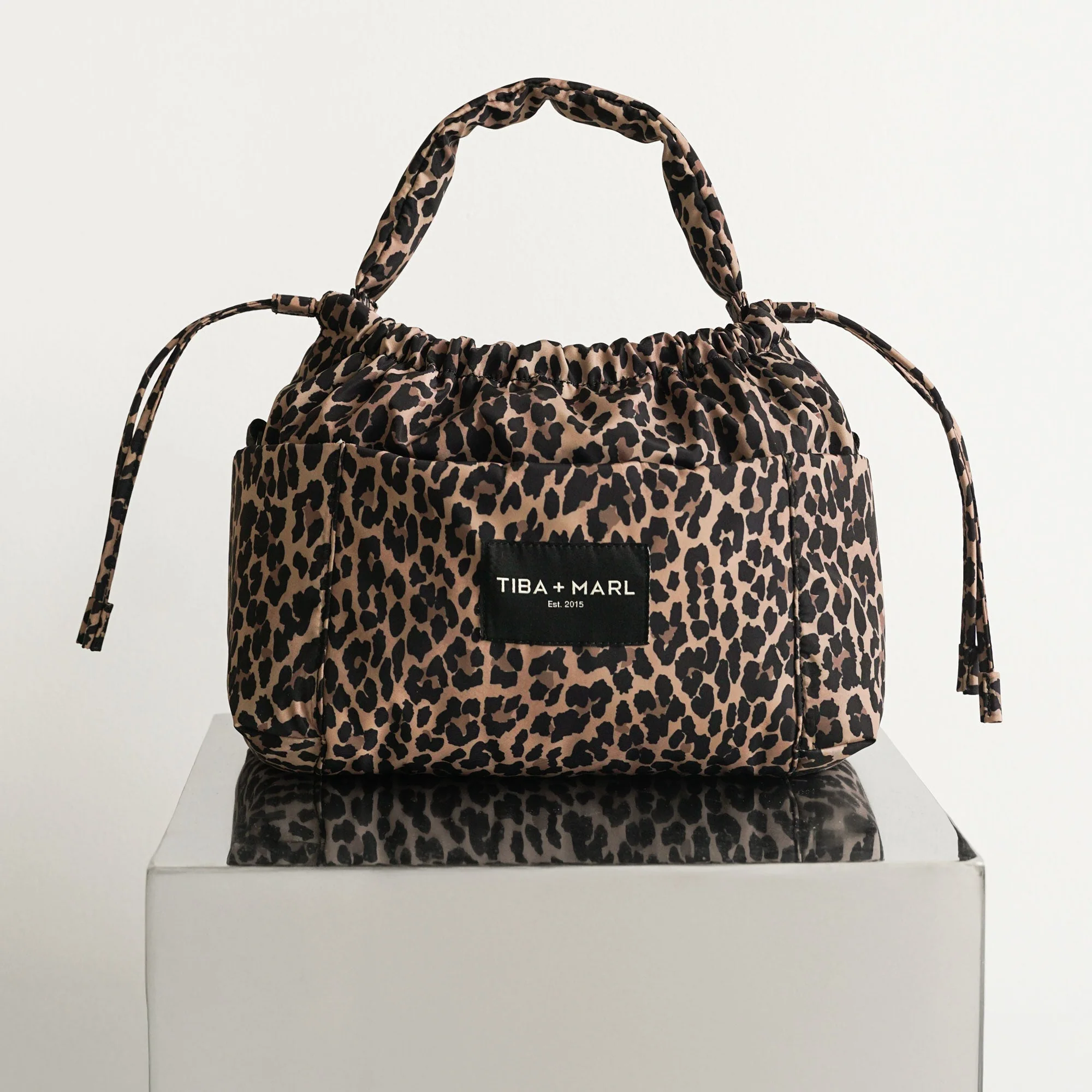 Mini Luna Drawstring Stroller Bag (Leopard Print) - Image 8