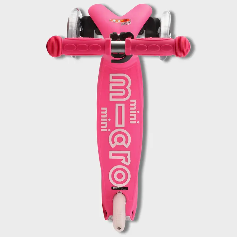 Mini Micro 3 in 1 Deluxe Scooter with Push Handle (Pink) - Image 3