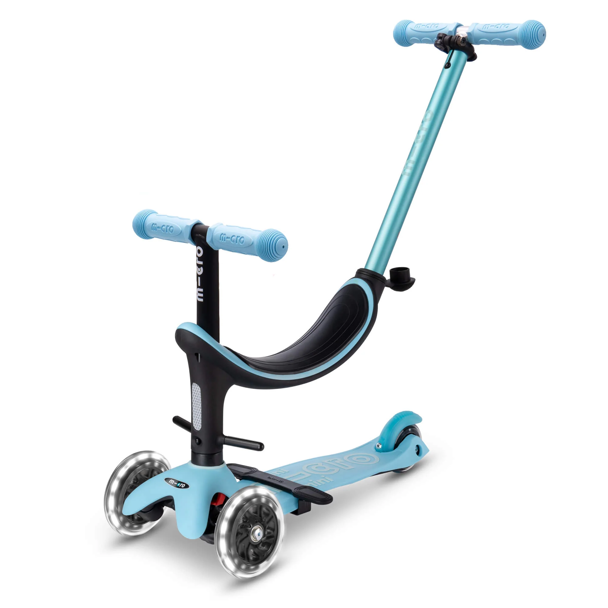 Mini Micro 4 in 1 Deluxe Scooter with LED Wheels (Blue)