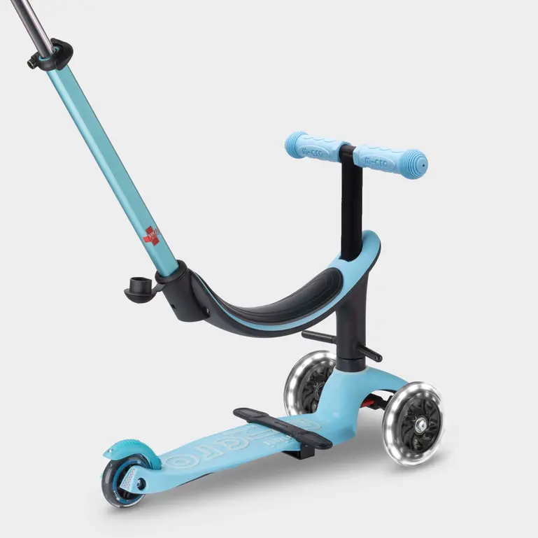 Mini Micro 4 in 1 Deluxe Scooter with LED Wheels (Blue) - Image 3