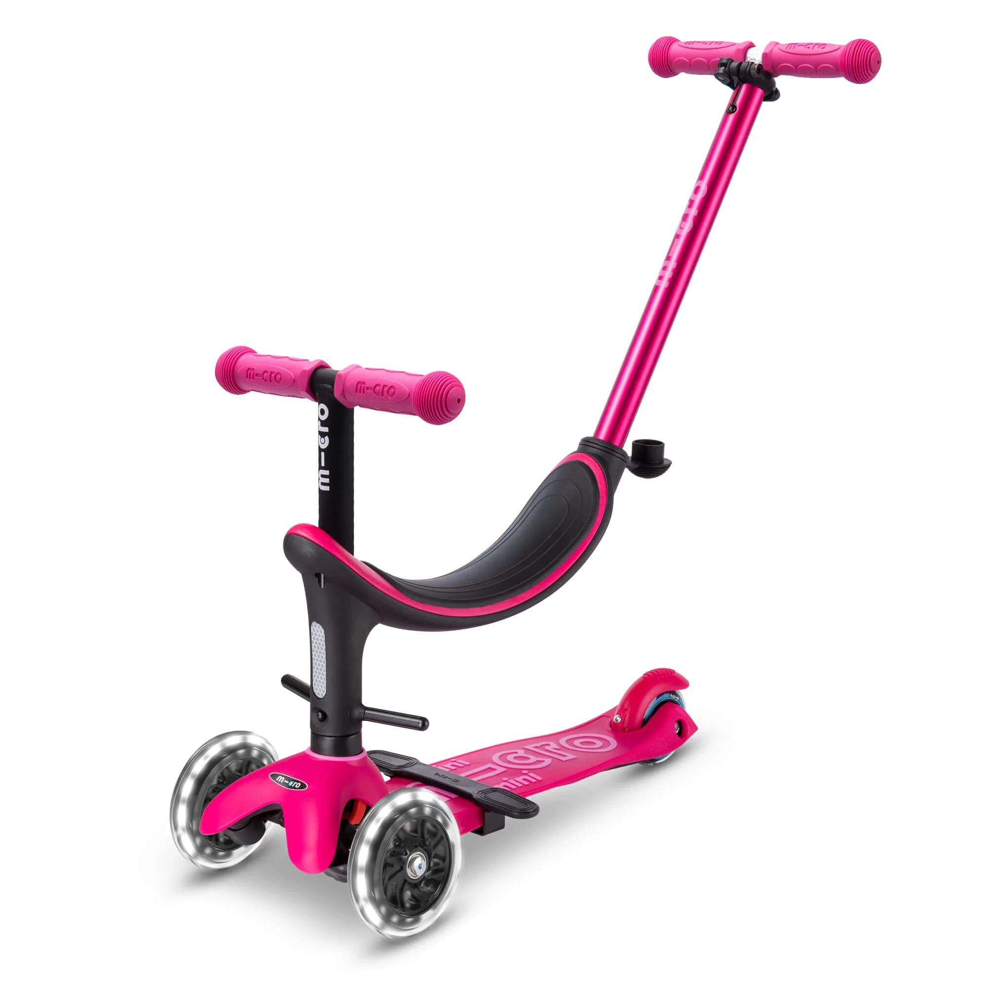 Mini Micro 4 in 1 Deluxe Scooter with LED Wheels (Pink)