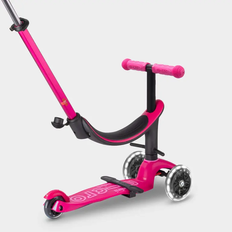 Mini Micro 4 in 1 Deluxe Scooter with LED Wheels (Pink) - Image 5