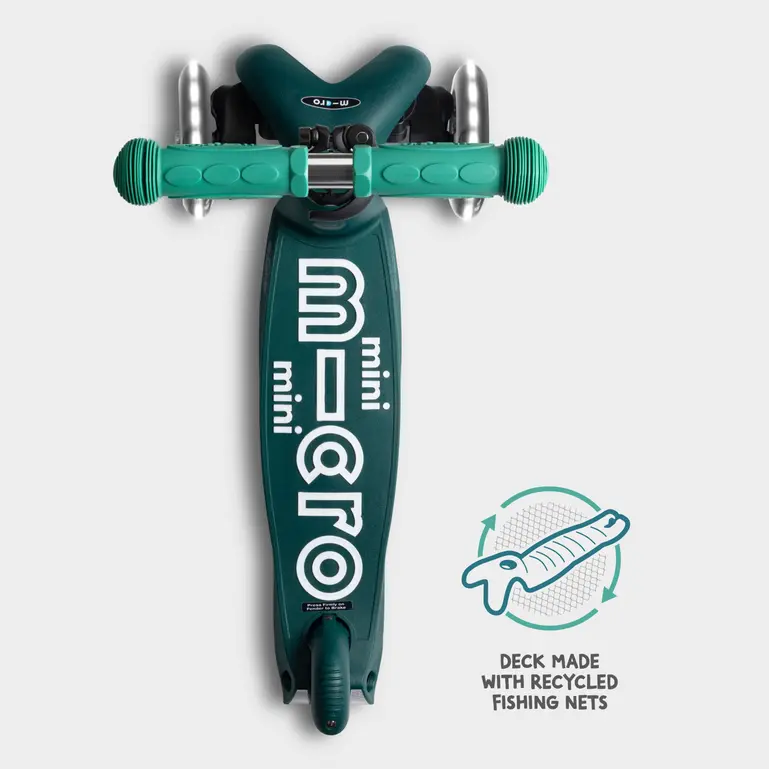 Mini Micro Deluxe ECO Scooter with 3 LED Wheels (Green) - Image 2
