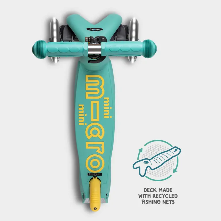 Mini Micro Deluxe ECO Scooter with 3 LED Wheels (Mint) - Image 3