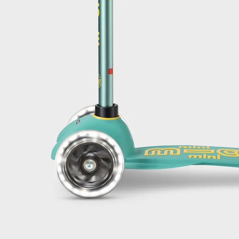 Mini Micro Deluxe ECO Scooter with 3 LED Wheels (Mint) - Image 4