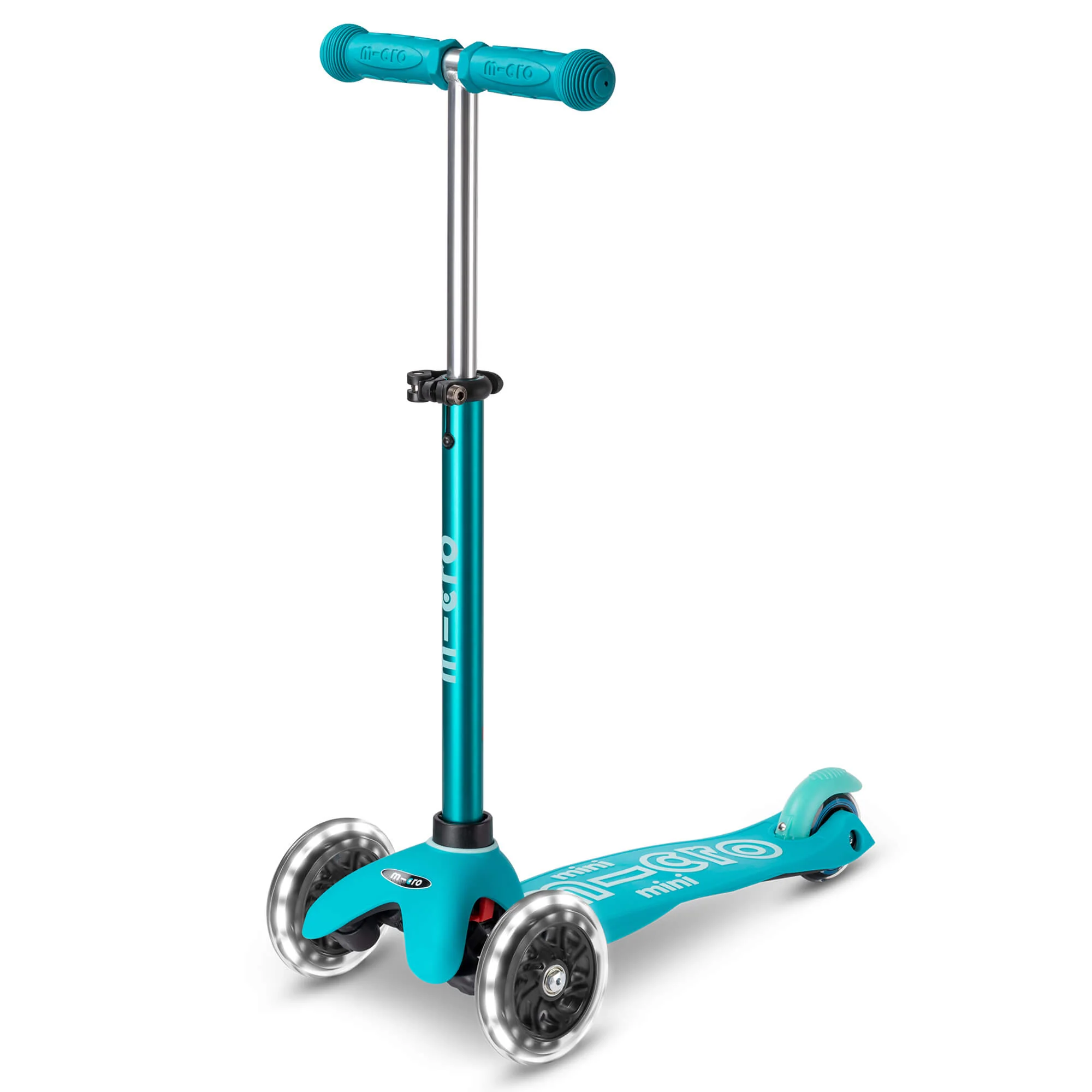 Mini Micro Deluxe Scooter with 3 LED Wheels (Aqua)