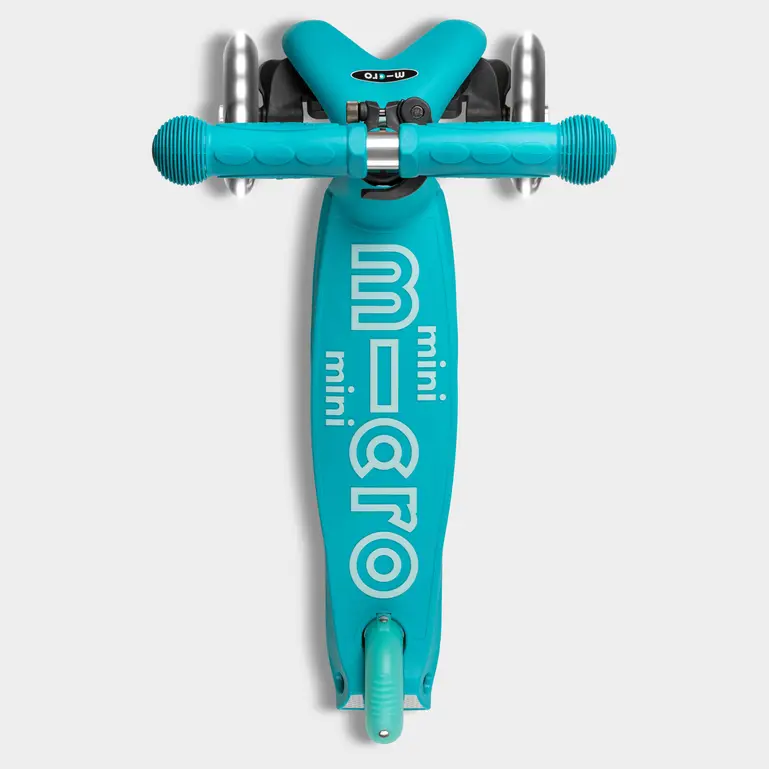 Mini Micro Deluxe Scooter with 3 LED Wheels (Aqua) - Image 2
